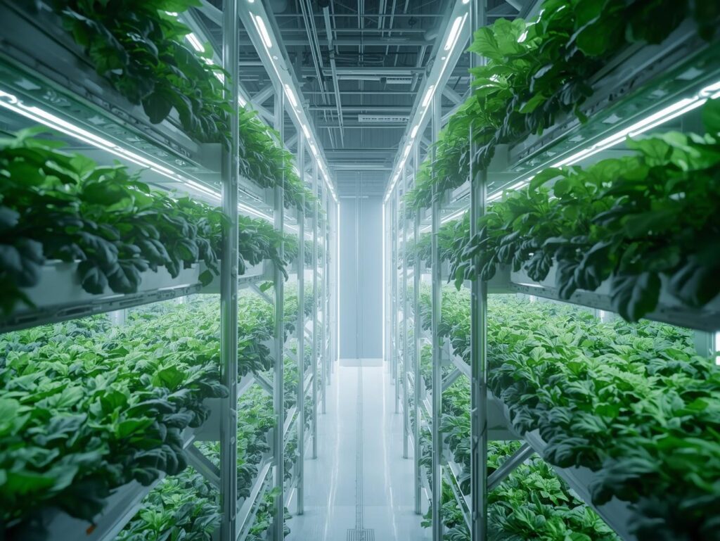 hydroponic farming setup concept modern greenhouse fresh leafy vegetables futuristic farming systems clean agricultural environment